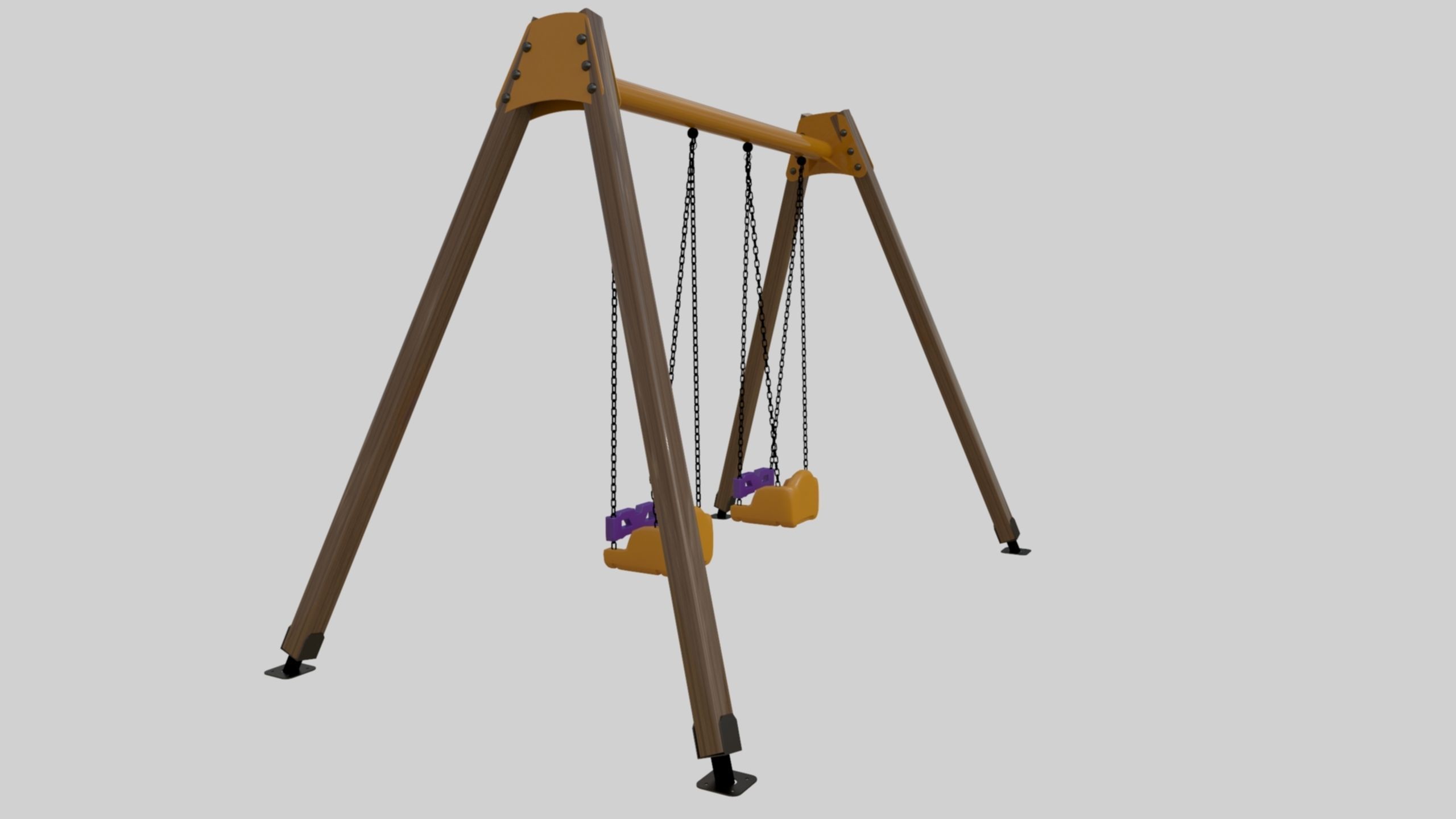Playground Double Swing - 01 3D model_16