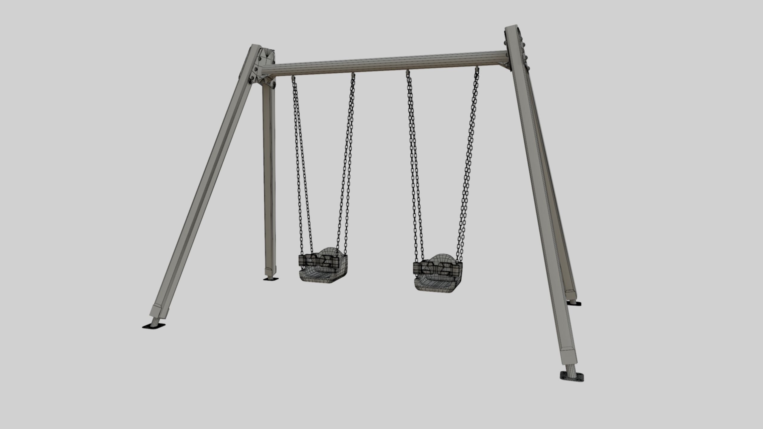 Playground Double Swing - 01 3D model_40