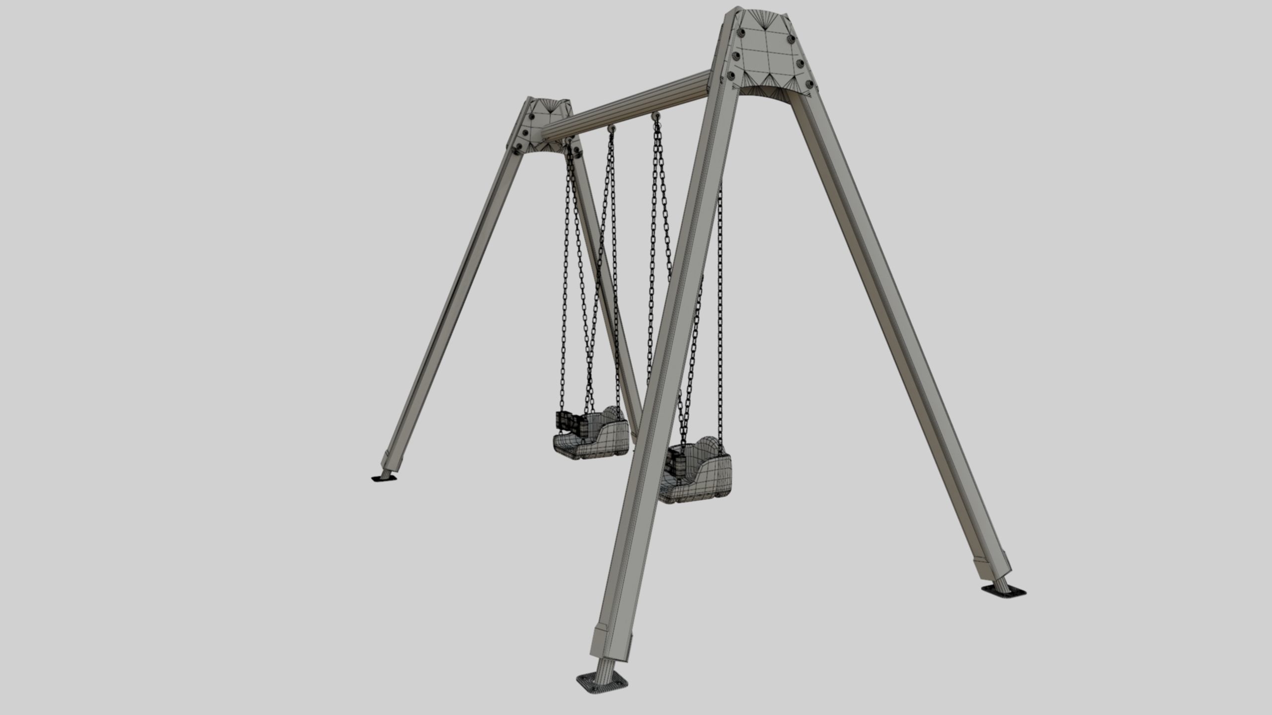 Playground Double Swing - 01 3D model_47