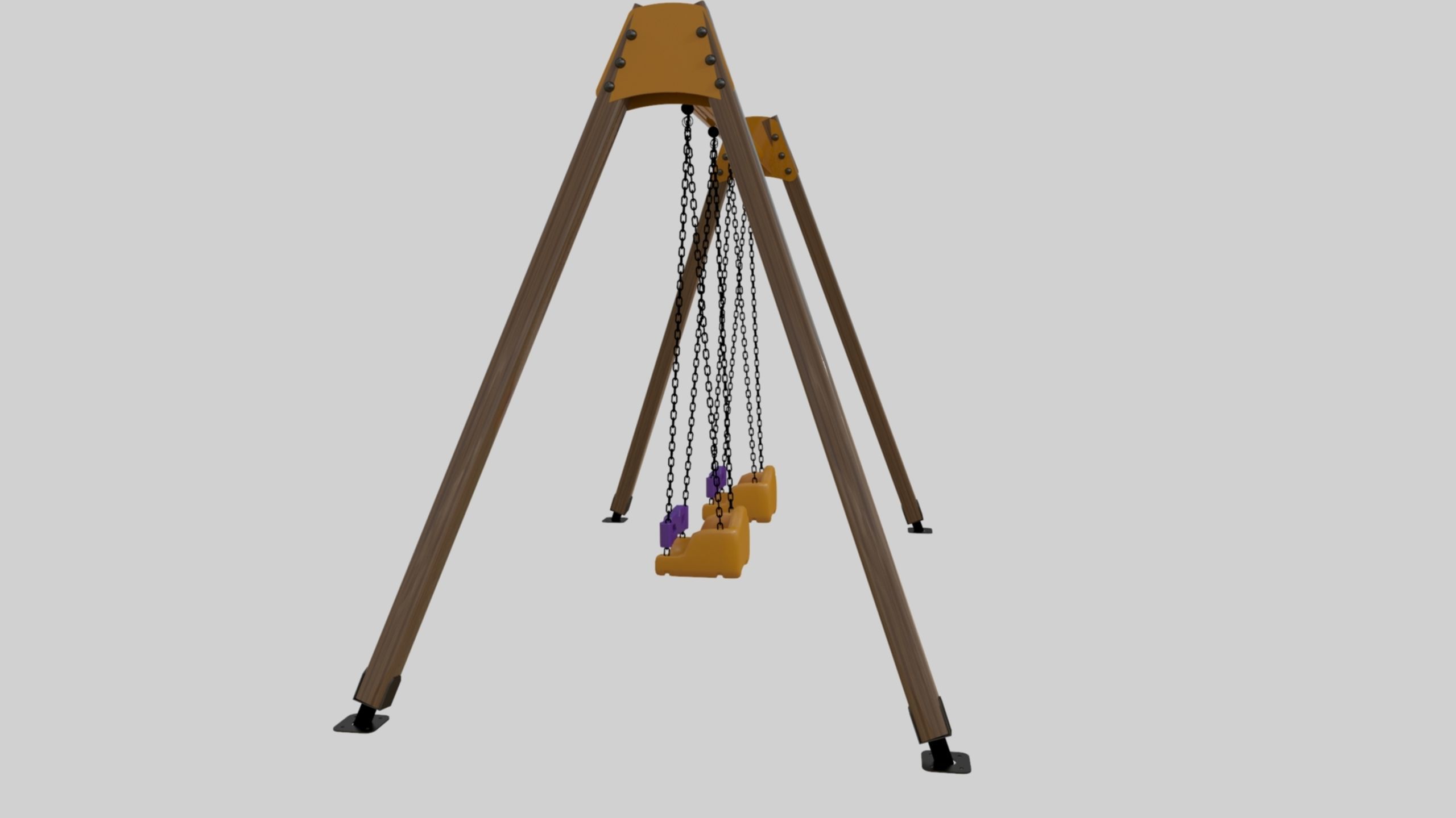 Playground Double Swing - 01 3D model_13