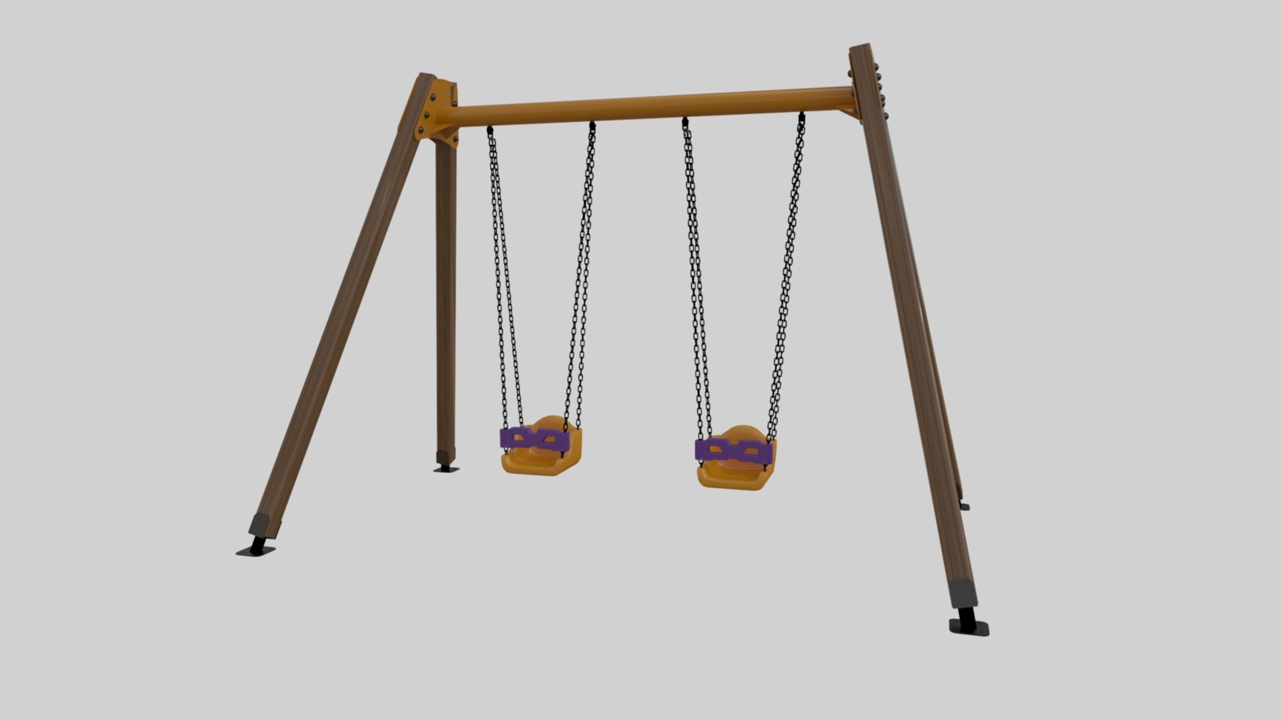 Playground Double Swing - 01 3D model_3