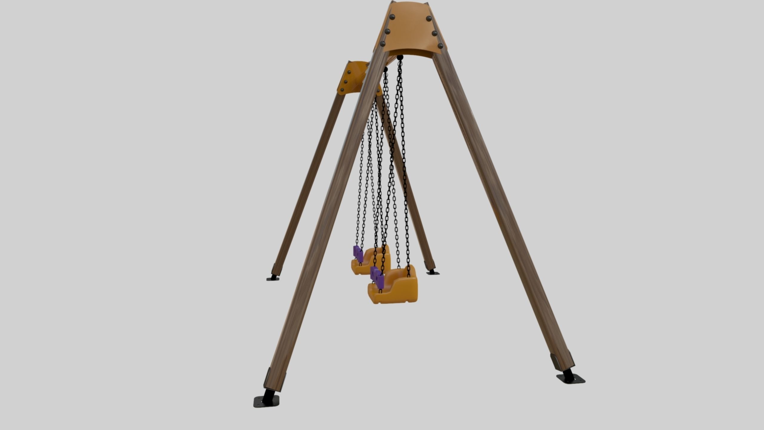 Playground Double Swing - 01 3D model_21