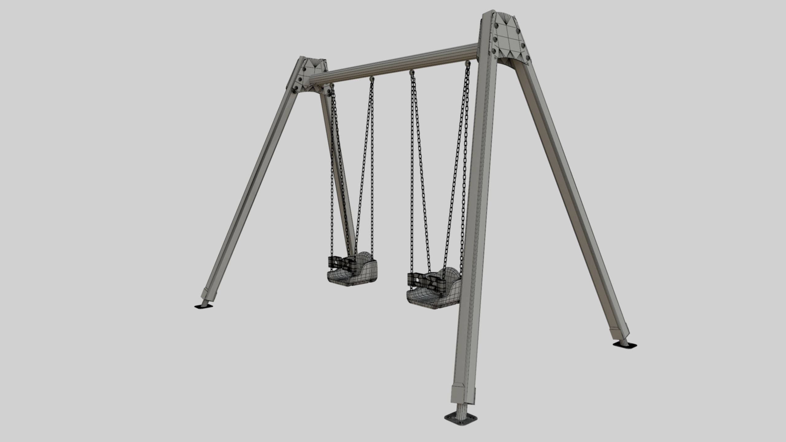 Playground Double Swing - 01 3D model_46