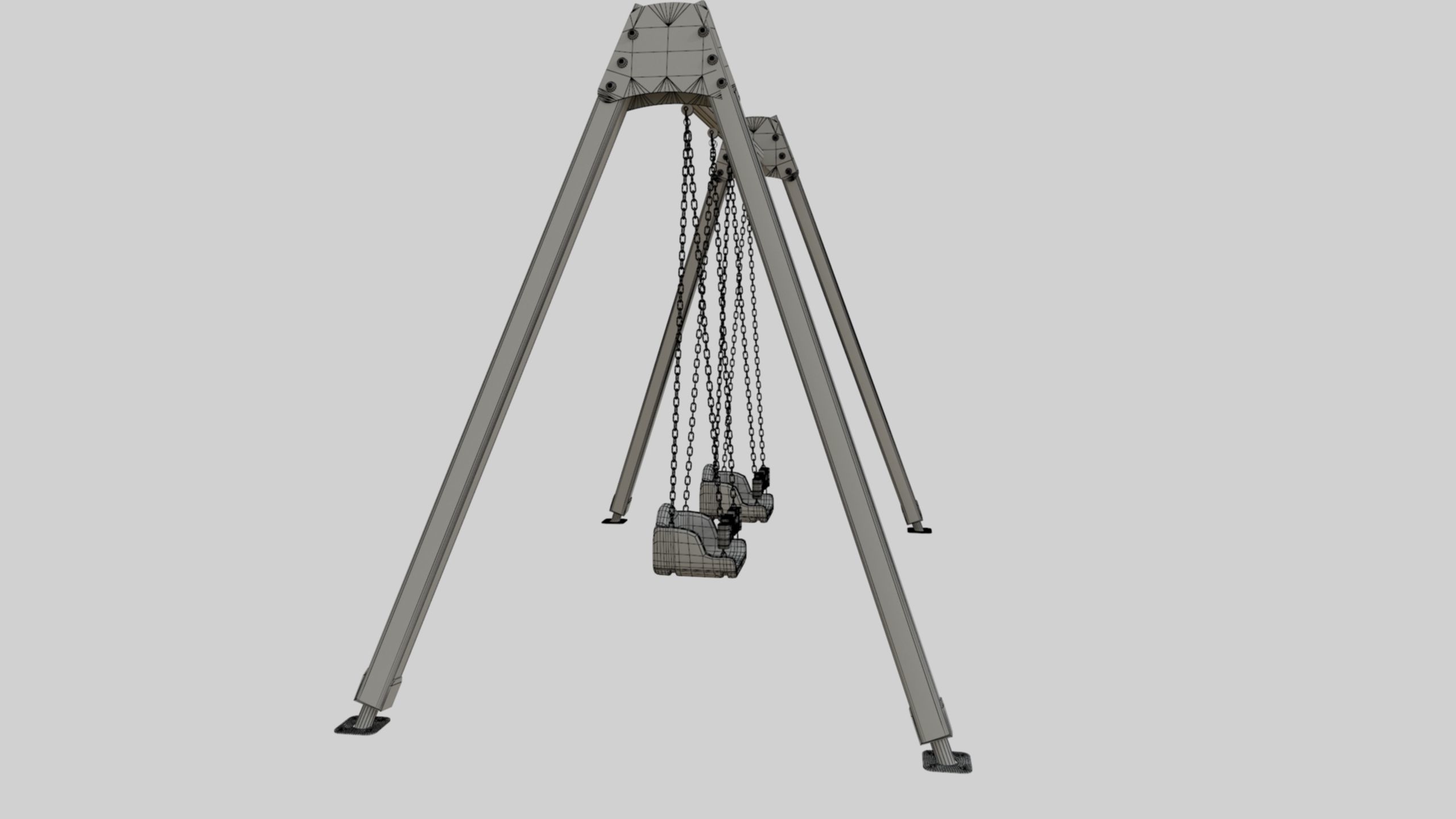 Playground Double Swing - 01 3D model_25