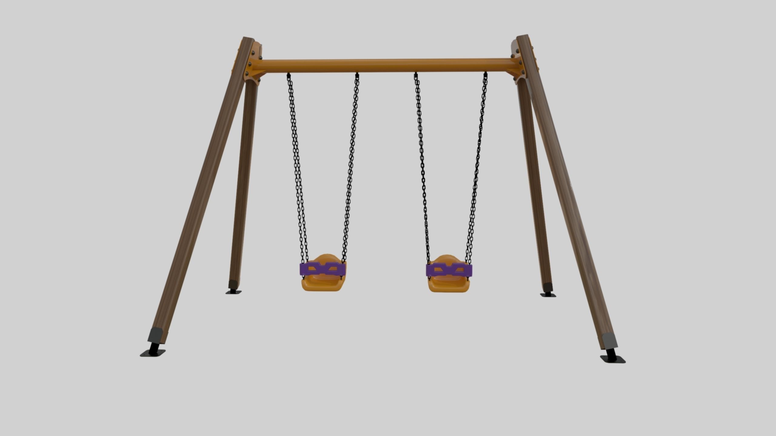 Playground Double Swing - 01 3D model_5