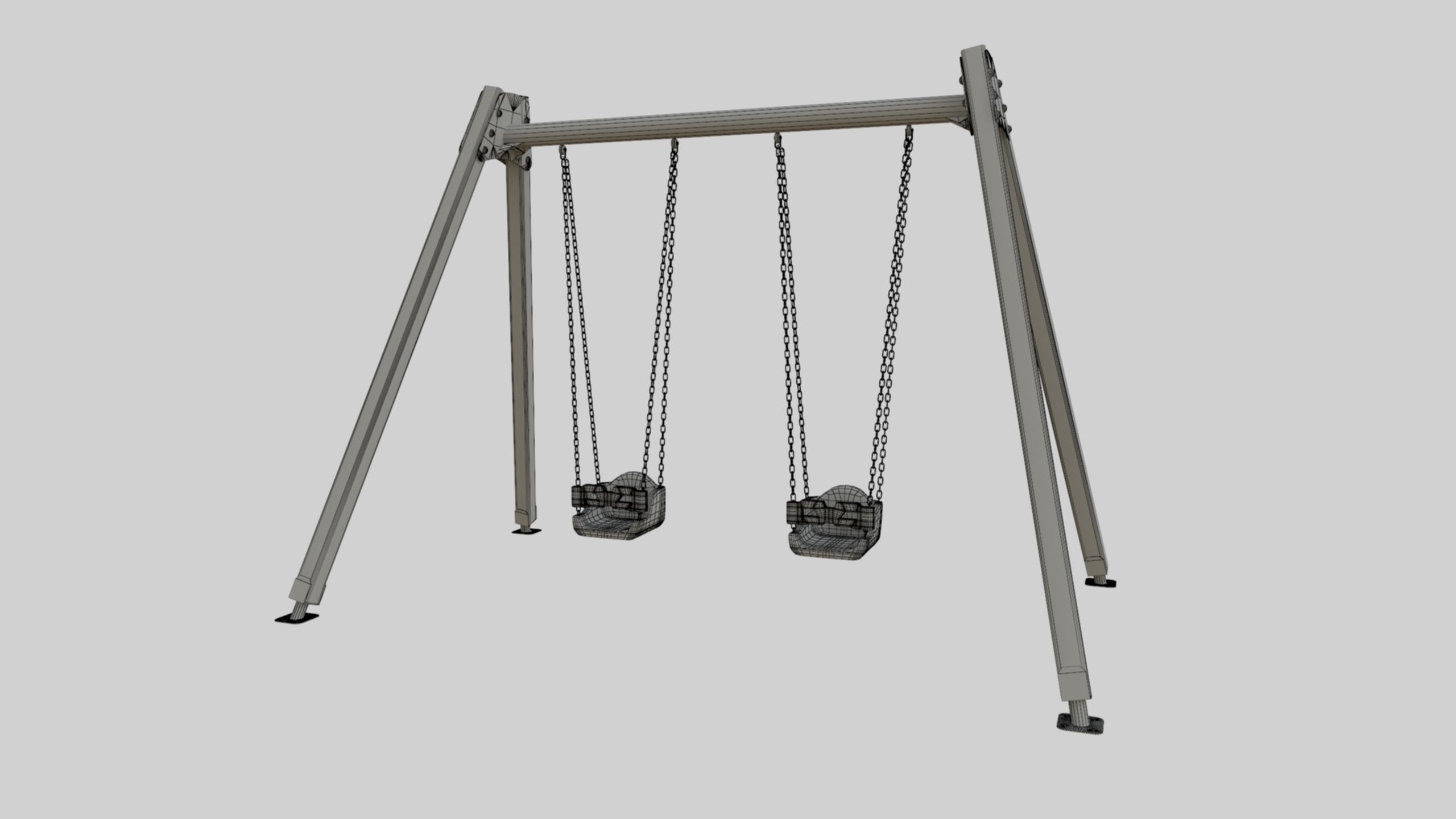 Playground Double Swing - 01 3D model_43