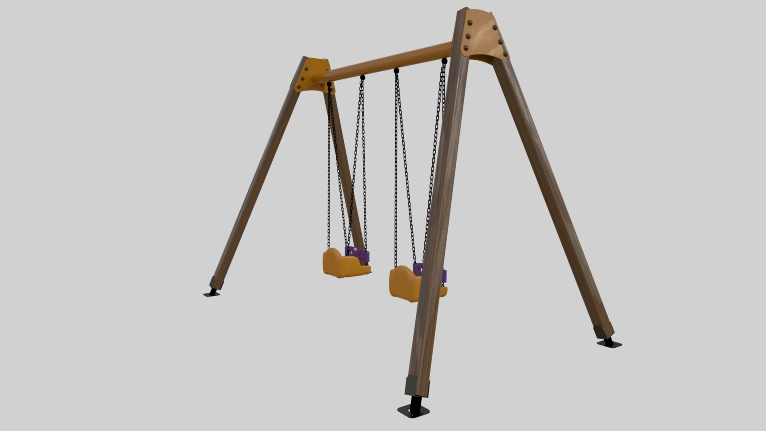 Playground Double Swing - 01 3D model_14