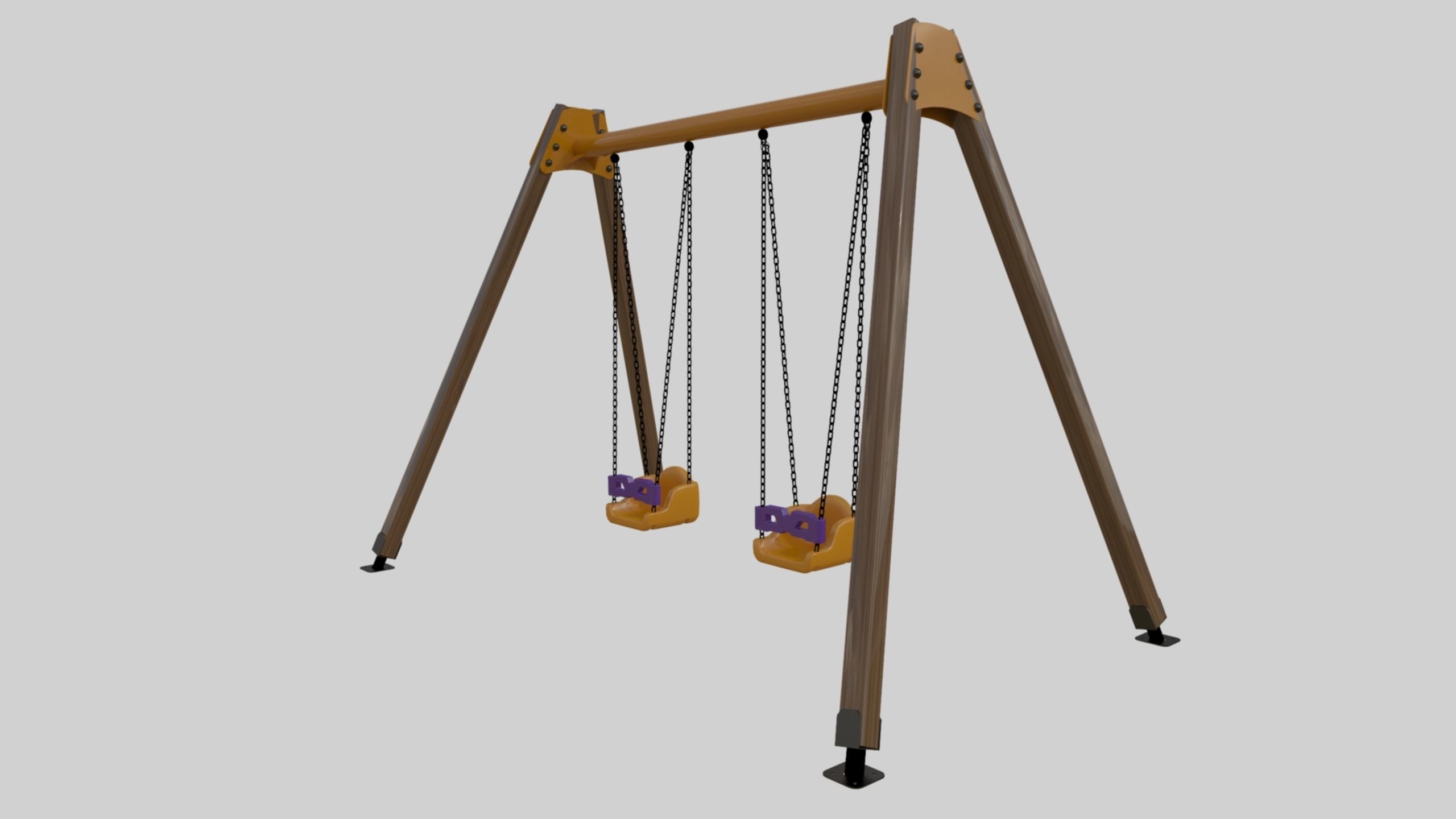 Playground Double Swing - 01 3D model_20
