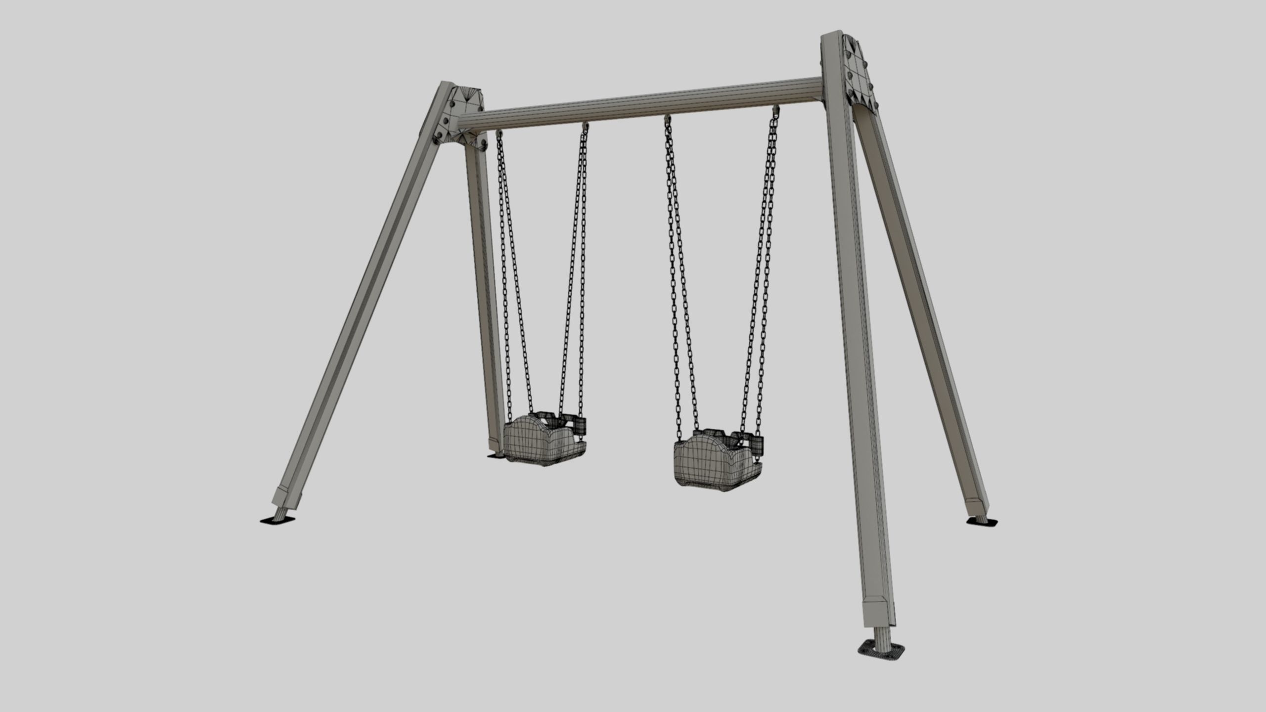 Playground Double Swing - 01 3D model_38