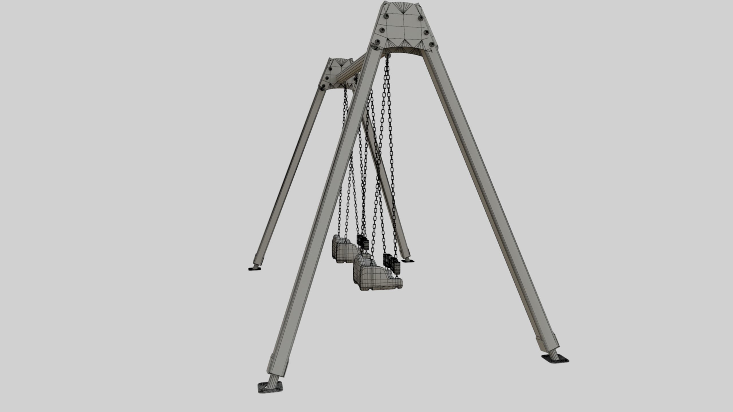 Playground Double Swing - 01 3D model_37