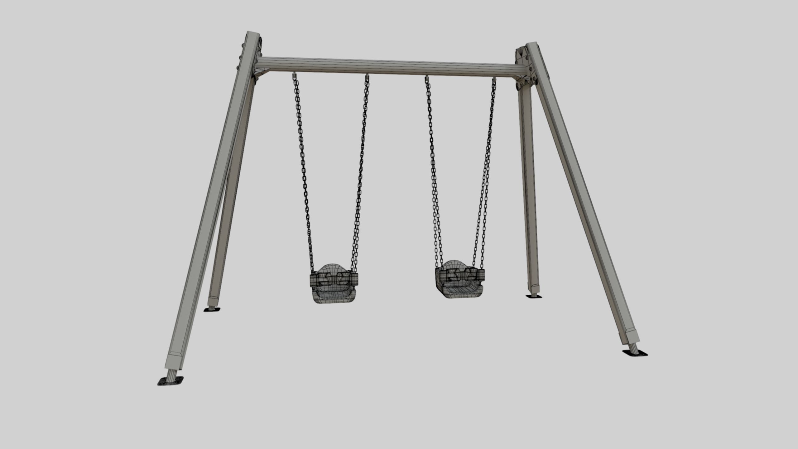 Playground Double Swing - 01 3D model_32