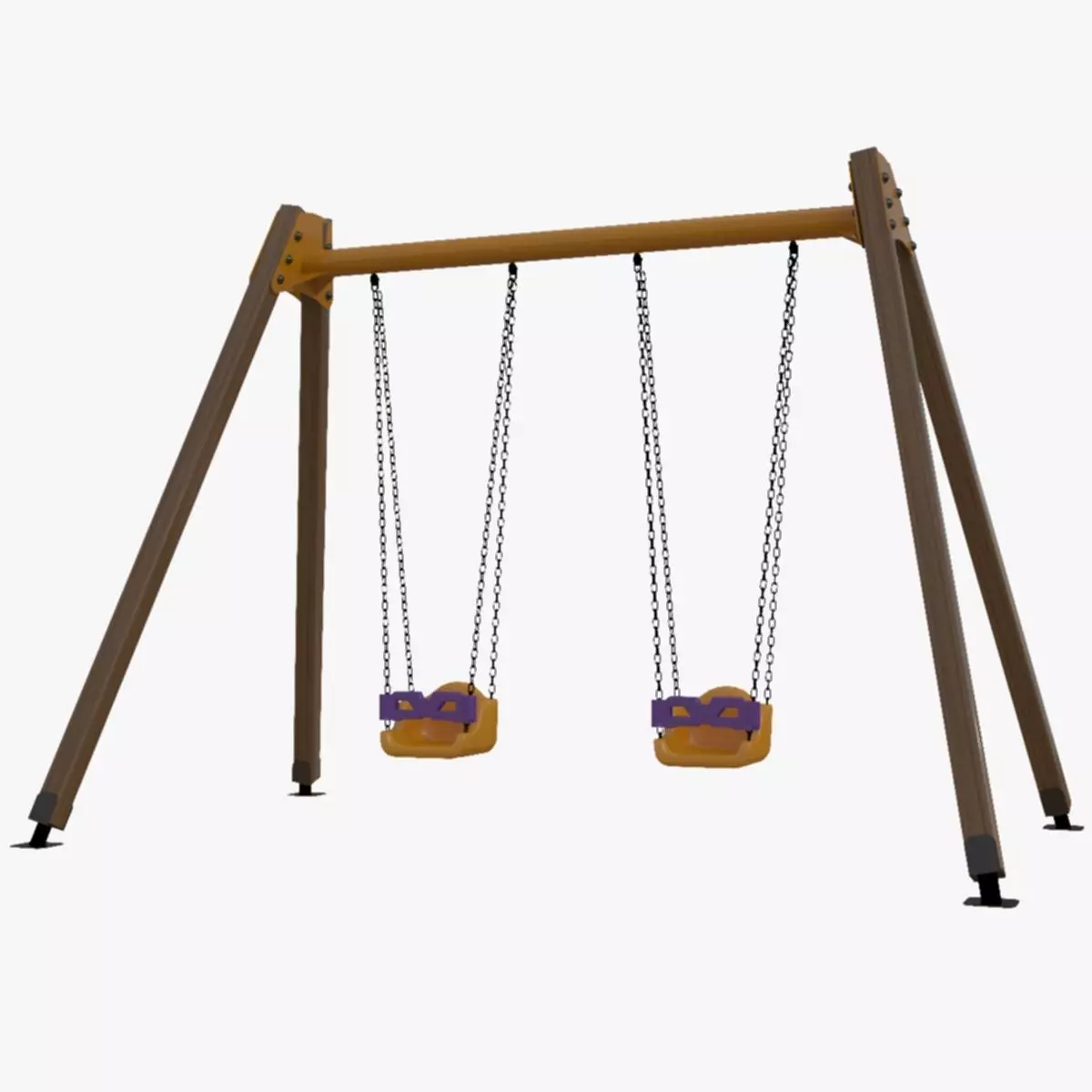 Playground Double Swing - 01 3D model_0