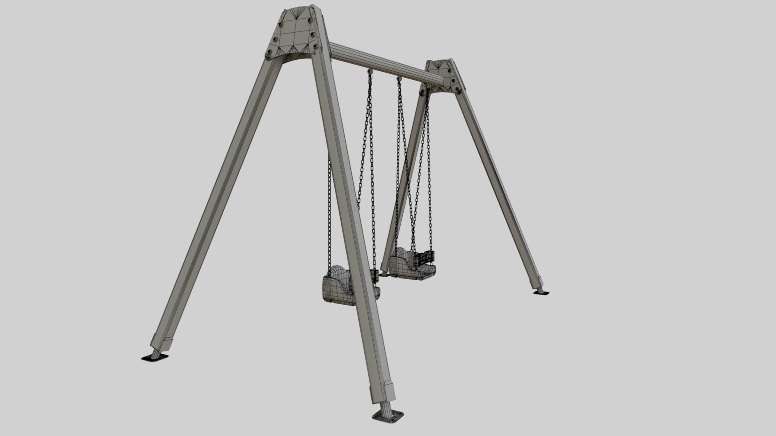 Playground Double Swing - 01 3D model_27