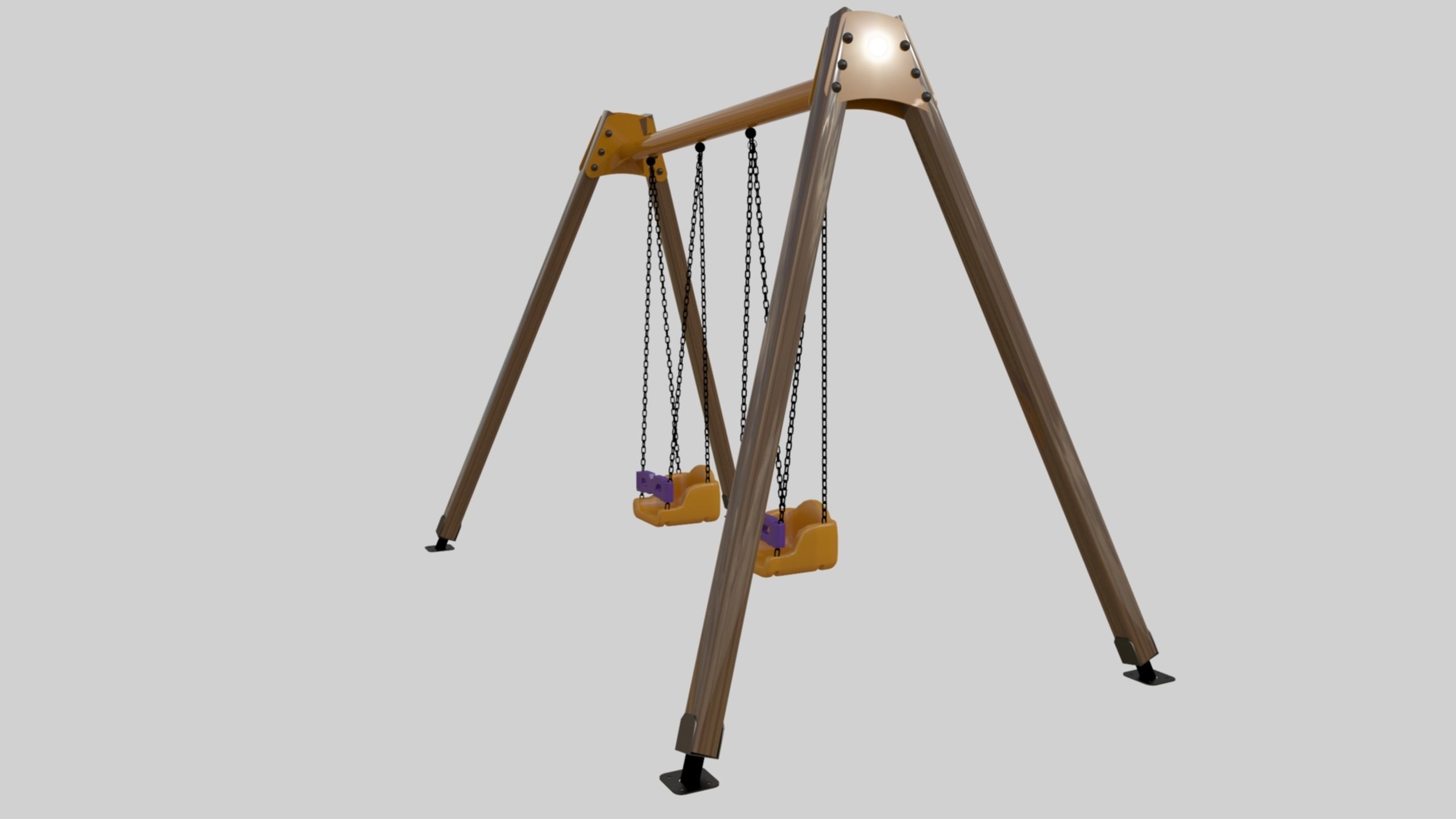 Playground Double Swing - 01 3D model_24