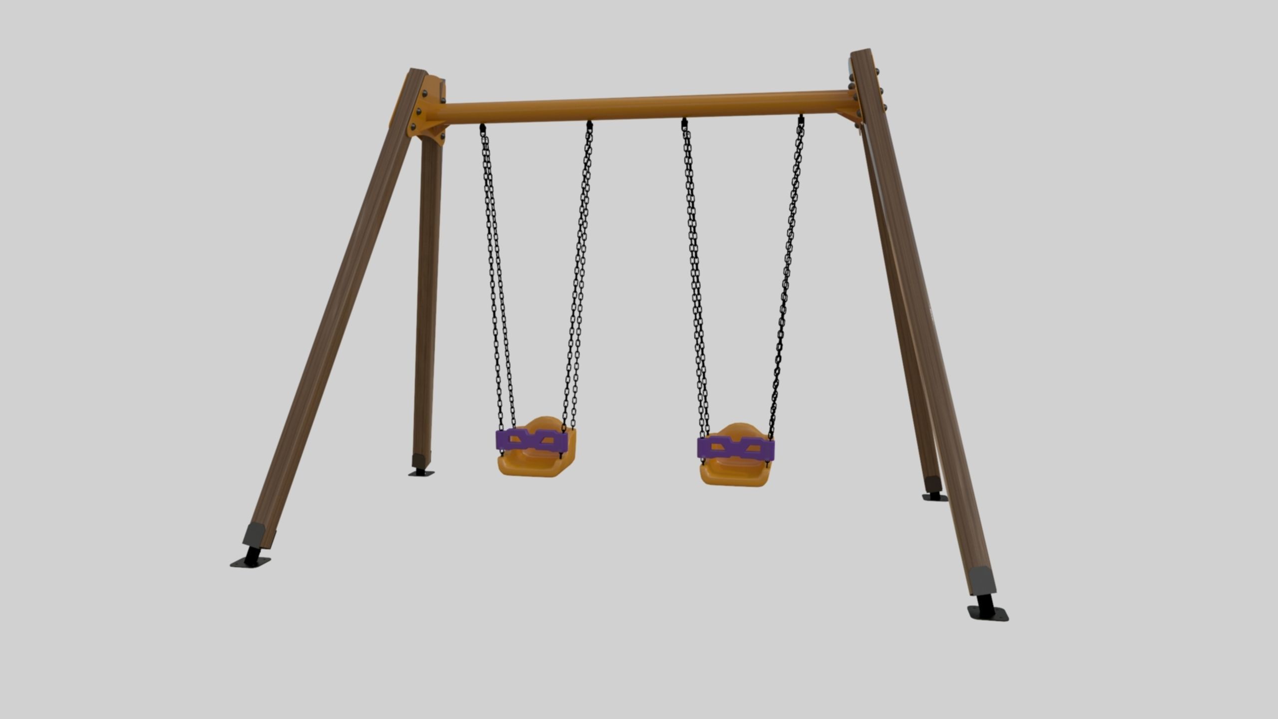 Playground Double Swing - 01 3D model_2