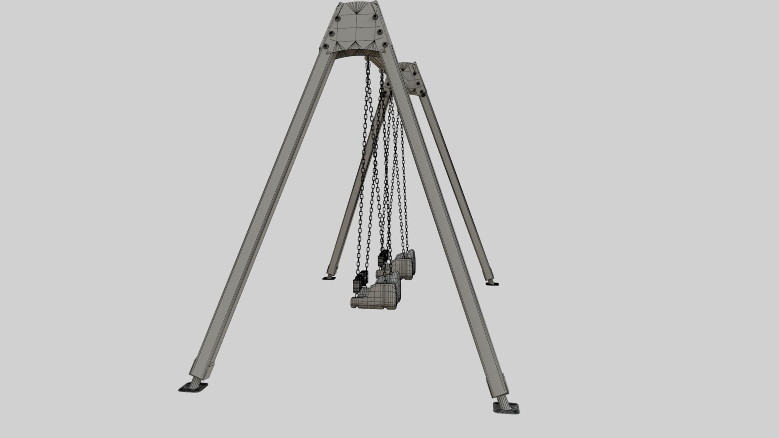 Playground Double Swing - 01 3D model_44