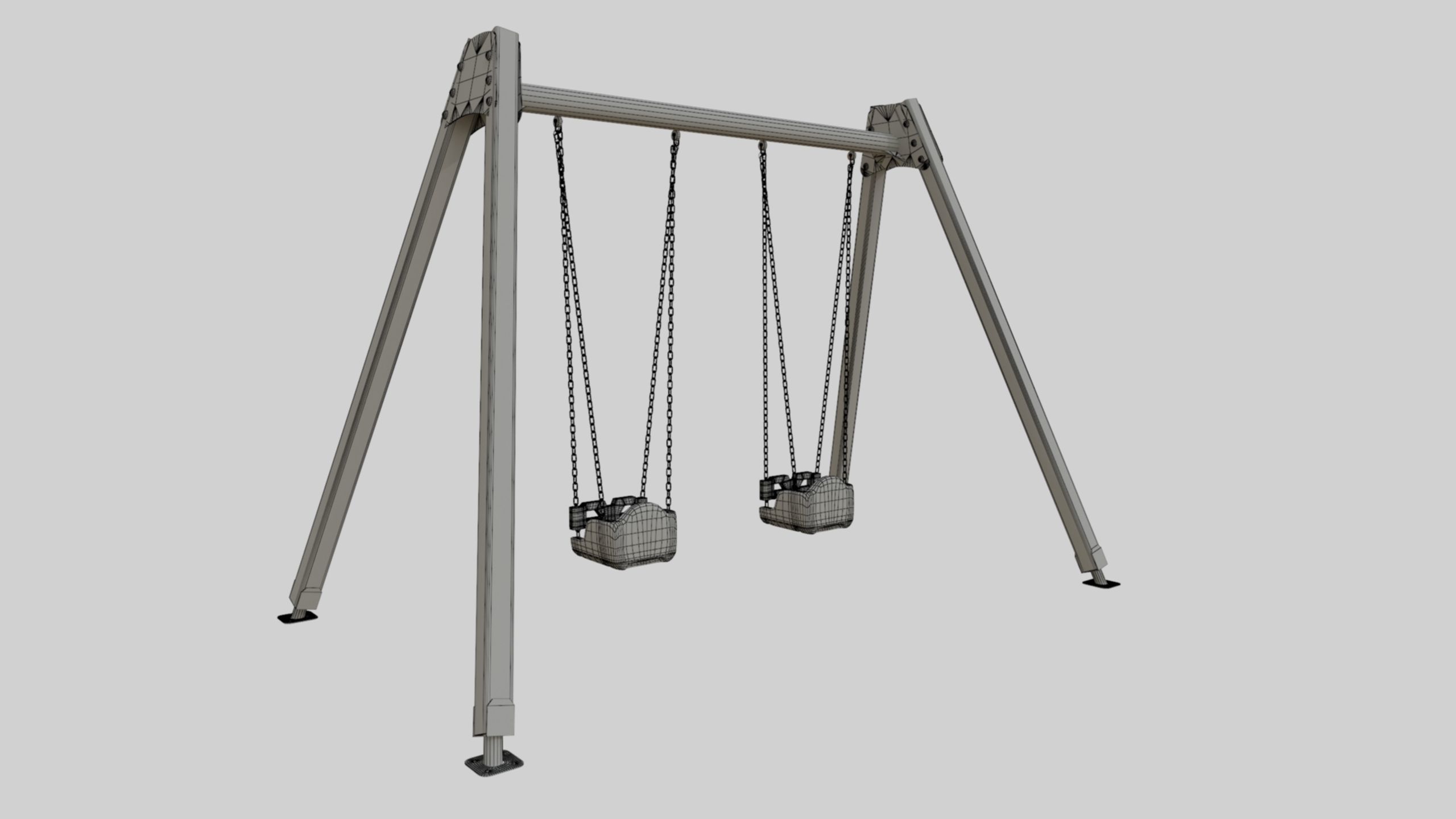 Playground Double Swing - 01 3D model_34