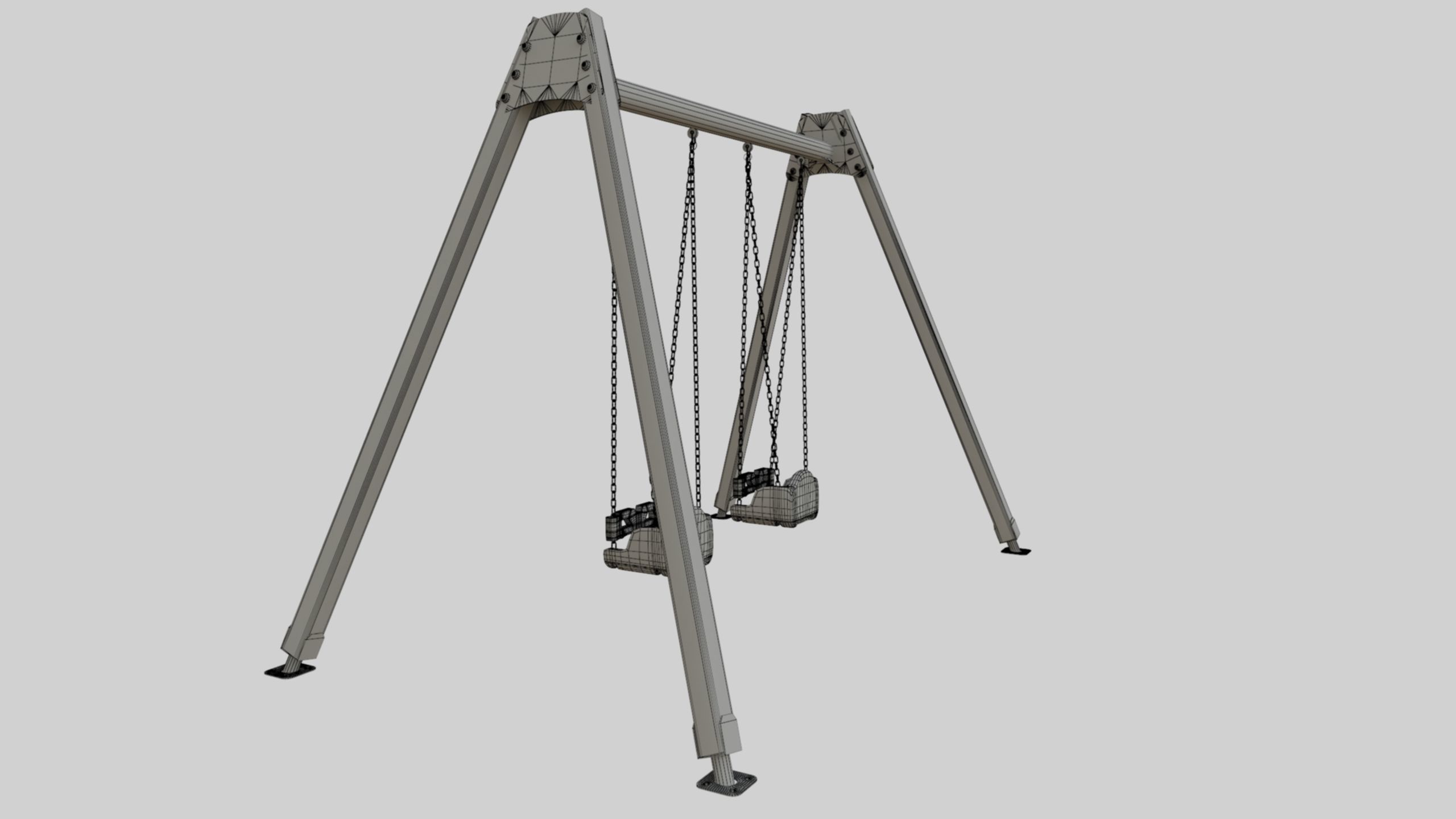 Playground Double Swing - 01 3D model_39