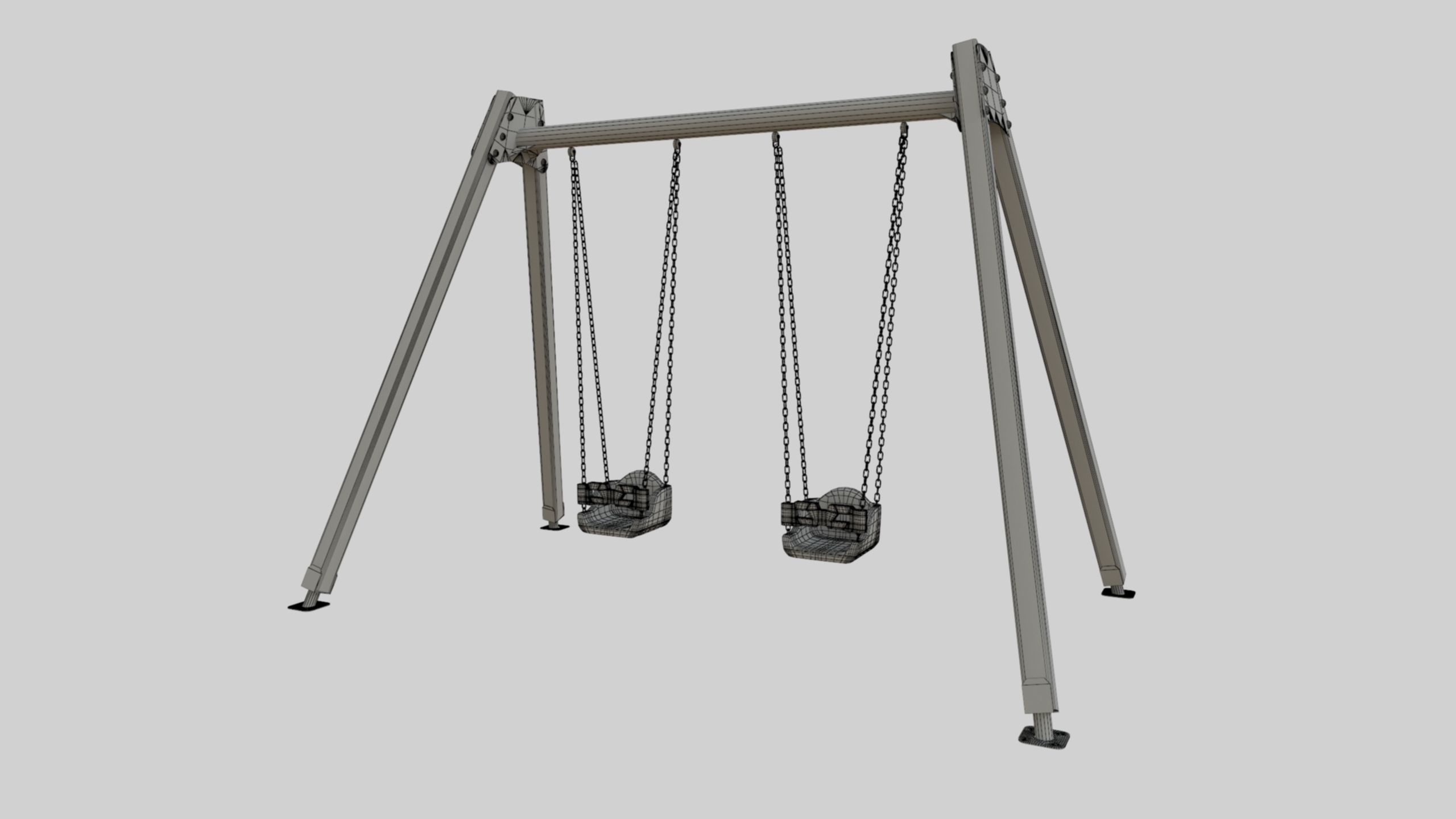 Playground Double Swing - 01 3D model_45