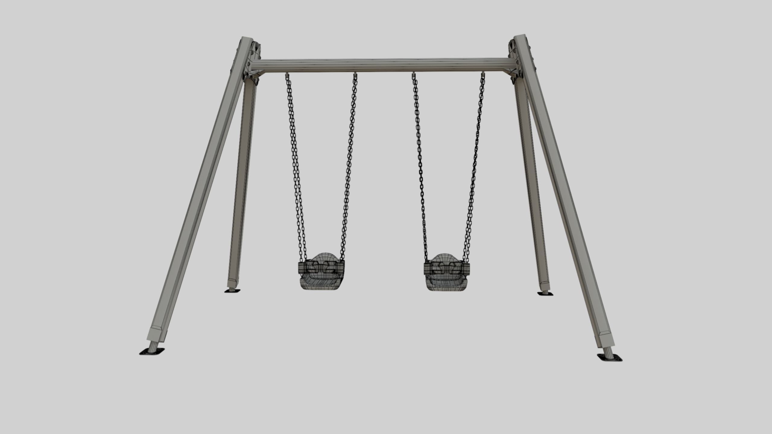 Playground Double Swing - 01 3D model_31
