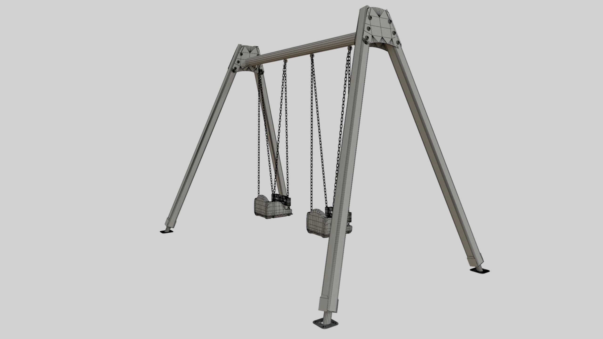 Playground Double Swing - 01 3D model_41