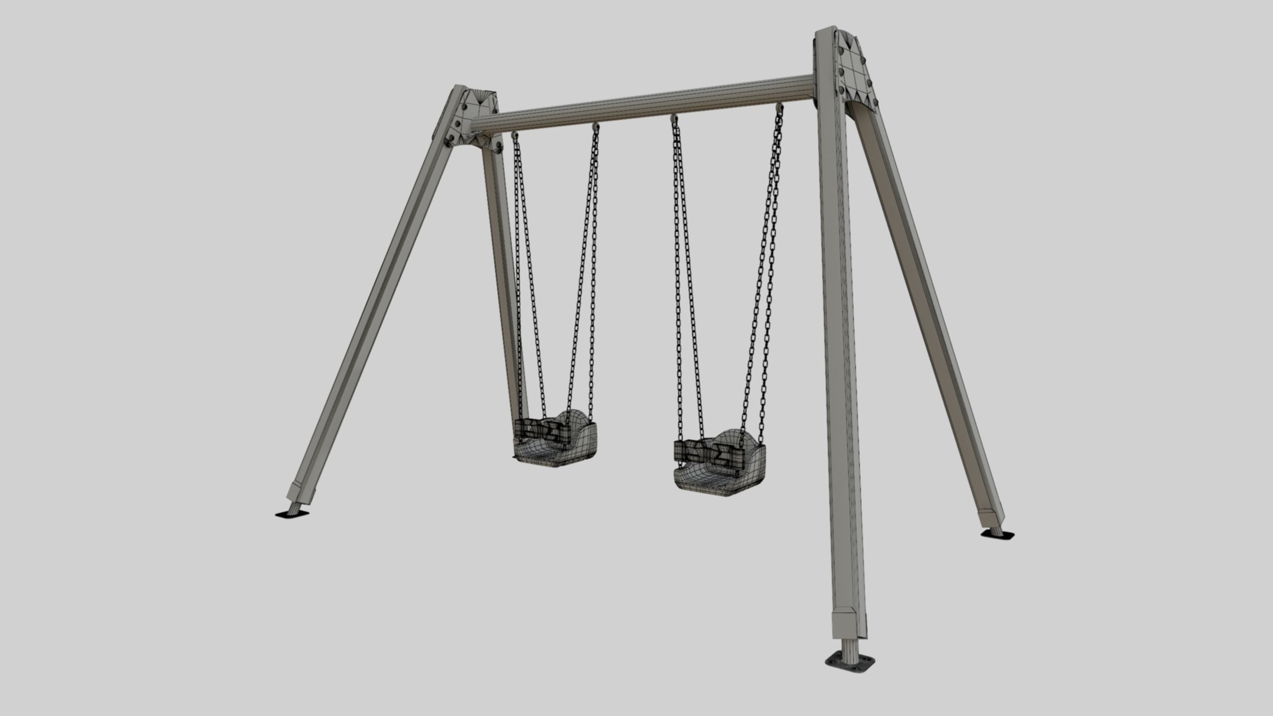 Playground Double Swing - 01 3D model_42