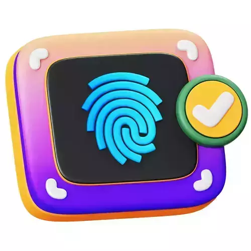 Finger Print Authentication 3D Icon Low-poly 3D model