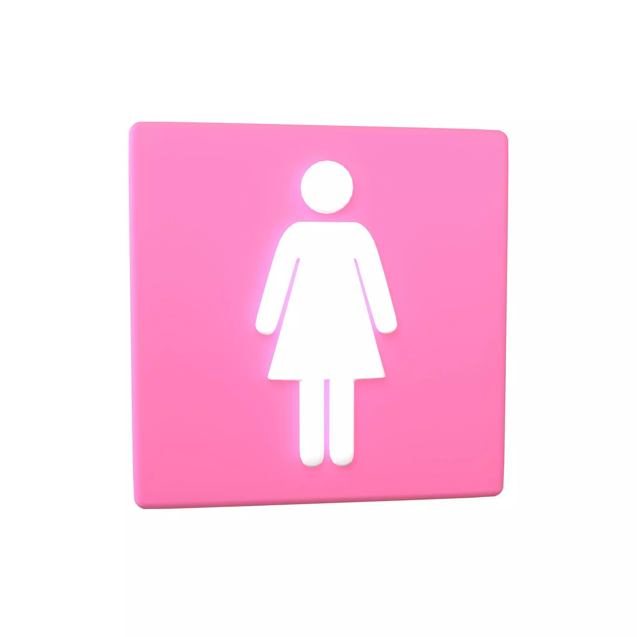 Girl Washroom Icon v1 001 Low-poly 3D model_0