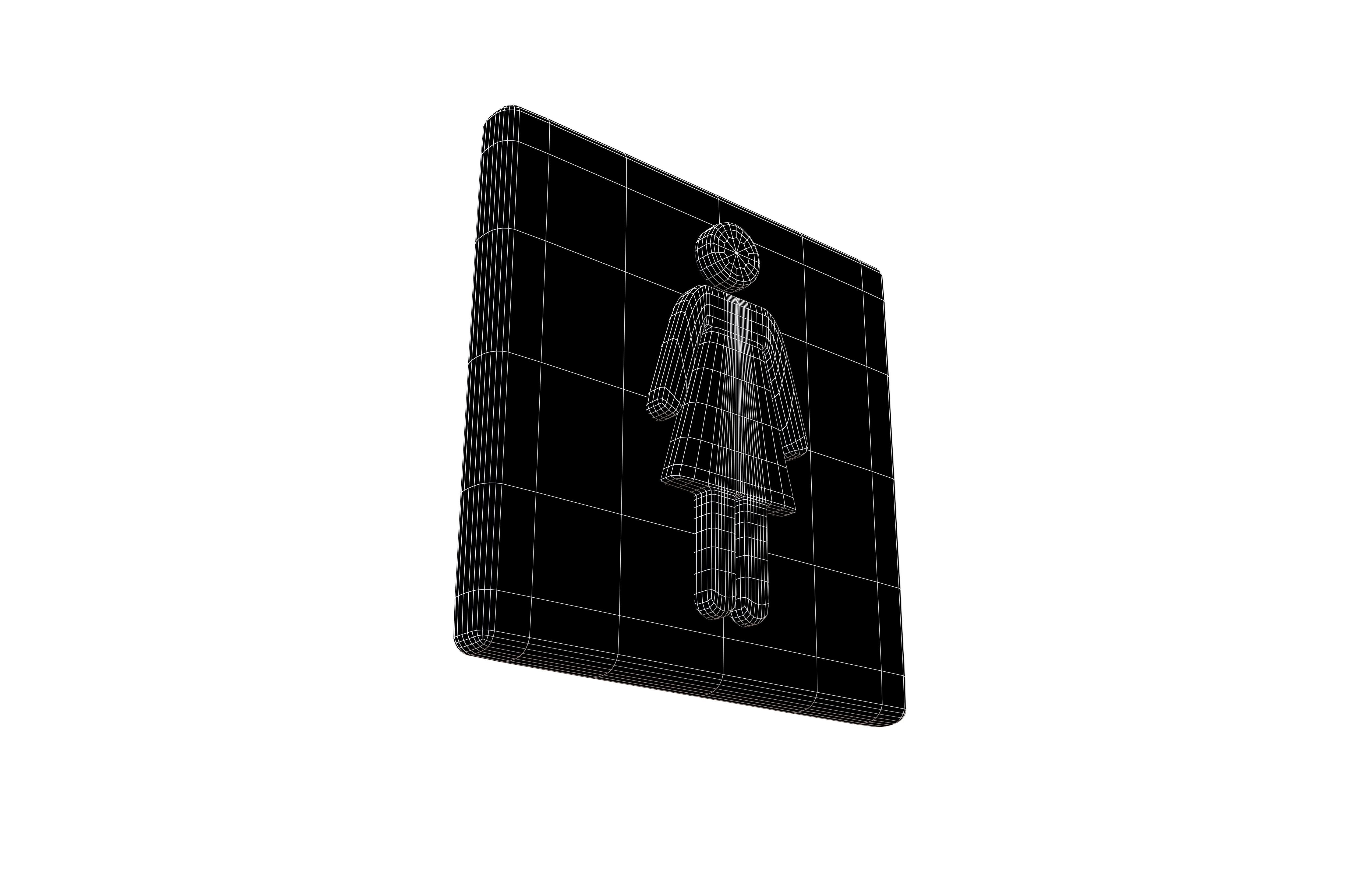 Girl Washroom Icon v1 001 Low-poly 3D model_7
