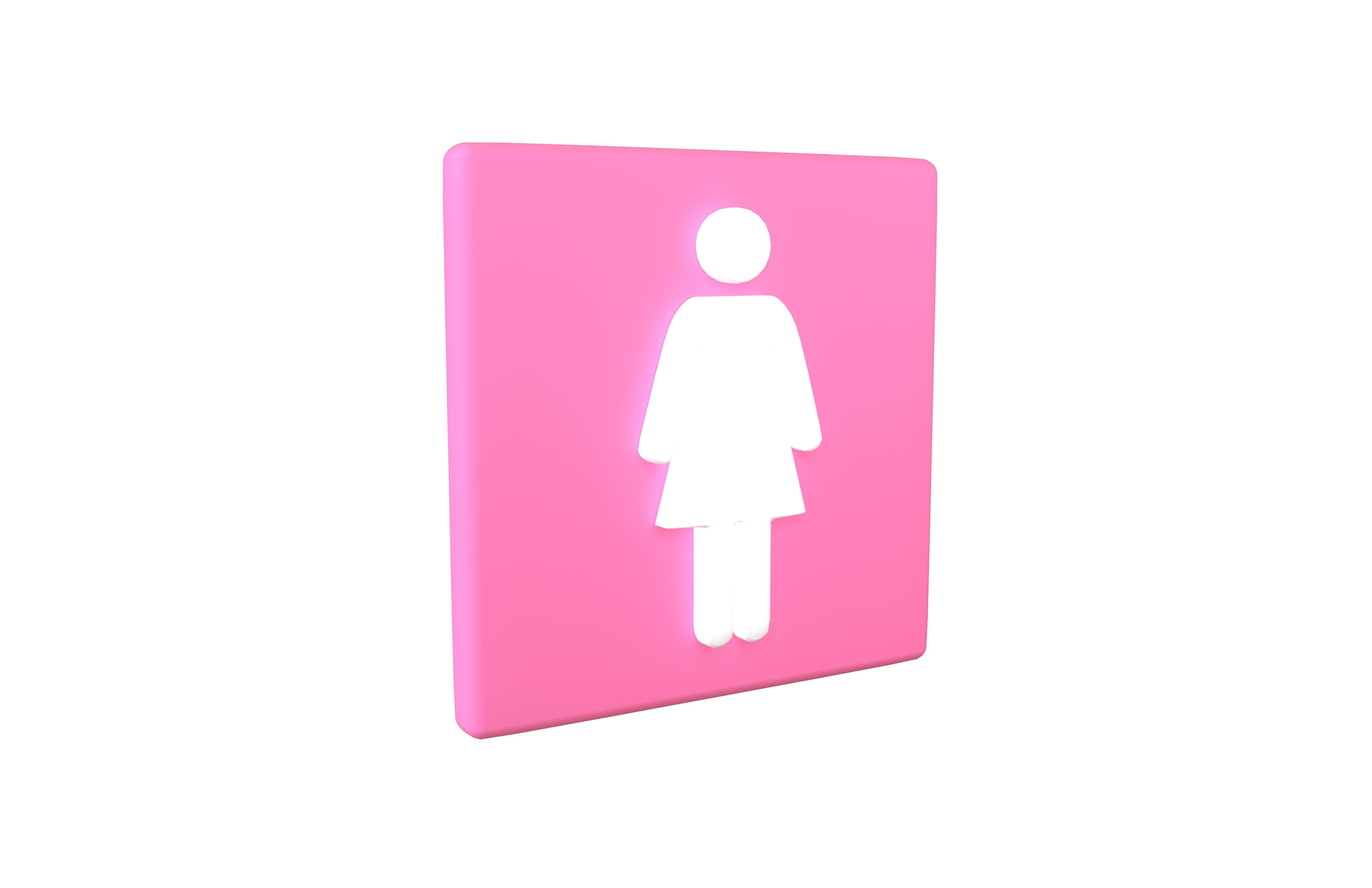Girl Washroom Icon v1 001 Low-poly 3D model_1