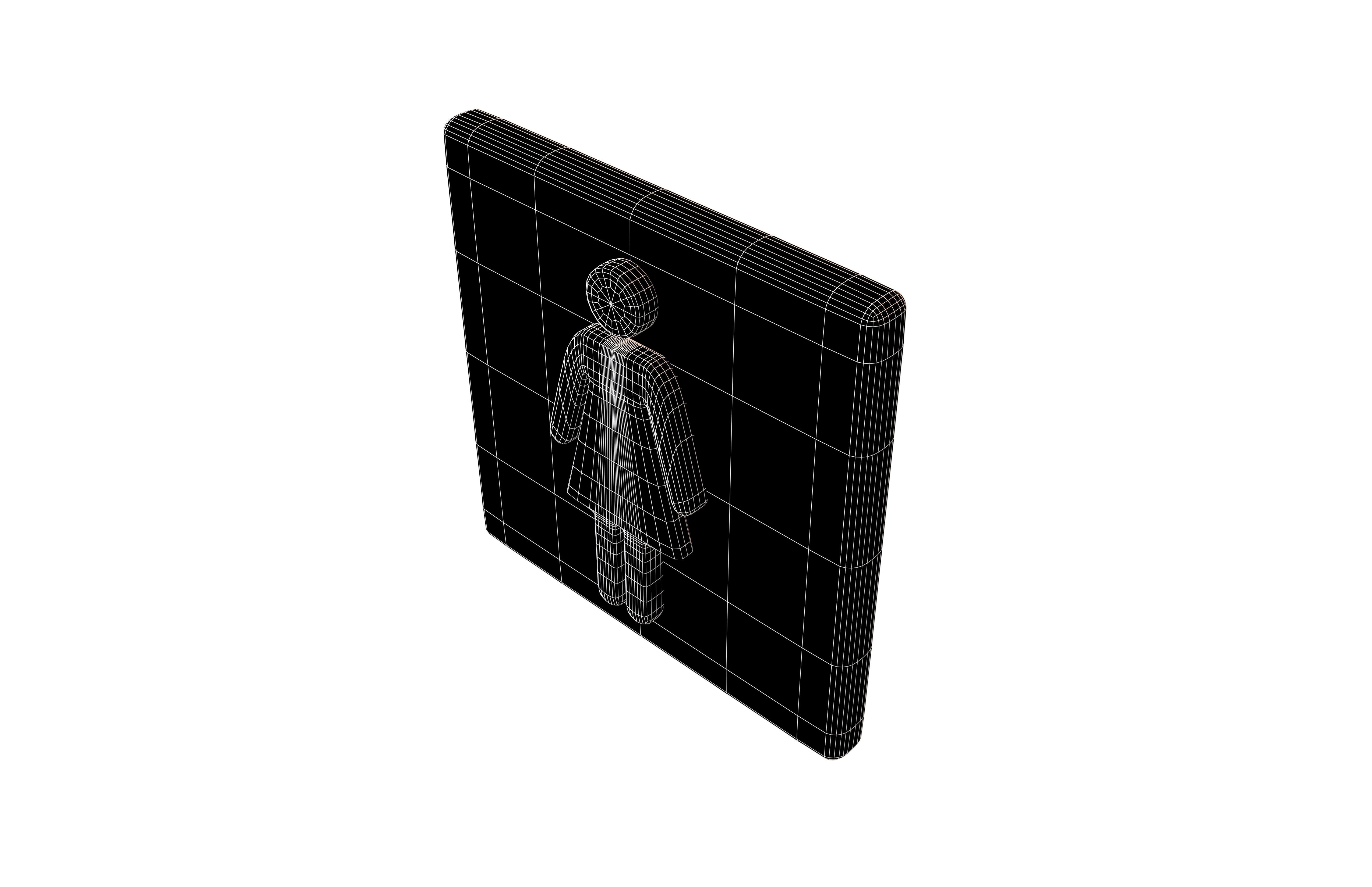 Girl Washroom Icon v1 001 Low-poly 3D model_5