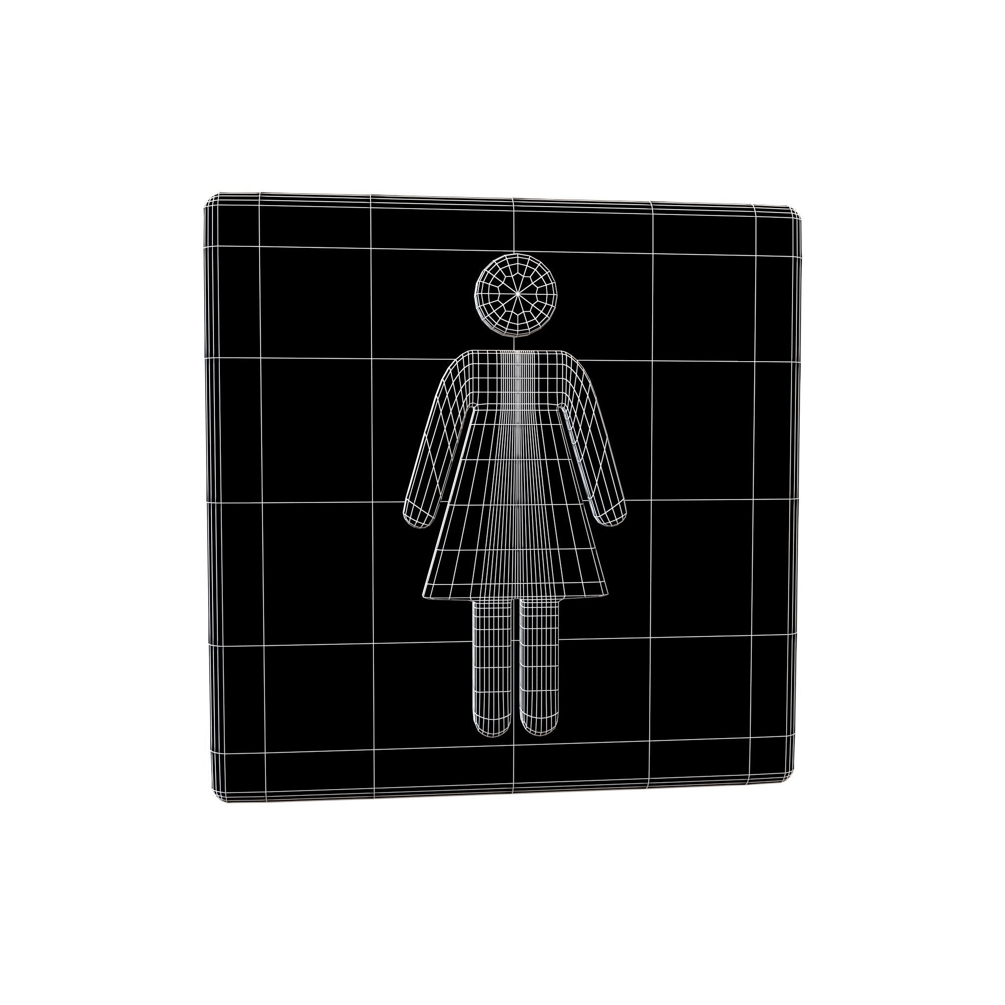 Girl Washroom Icon v1 001 Low-poly 3D model_4
