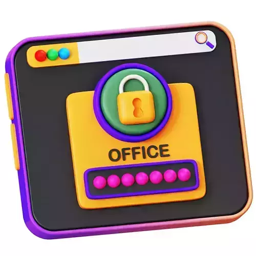 Login Security 3D Icon Low-poly 3D model