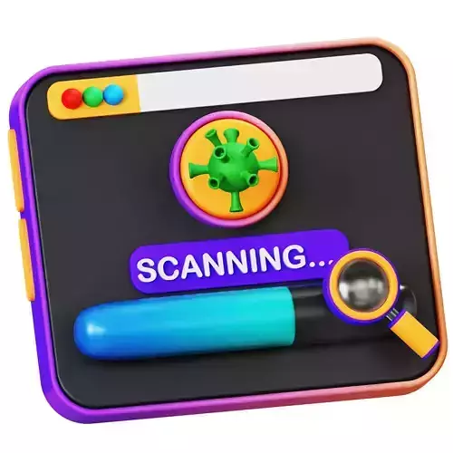 Scanning Virus 3D Icon Low-poly 3D model