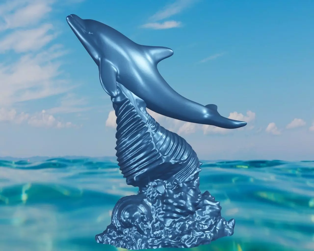 Dauphin coquillage 3D print model