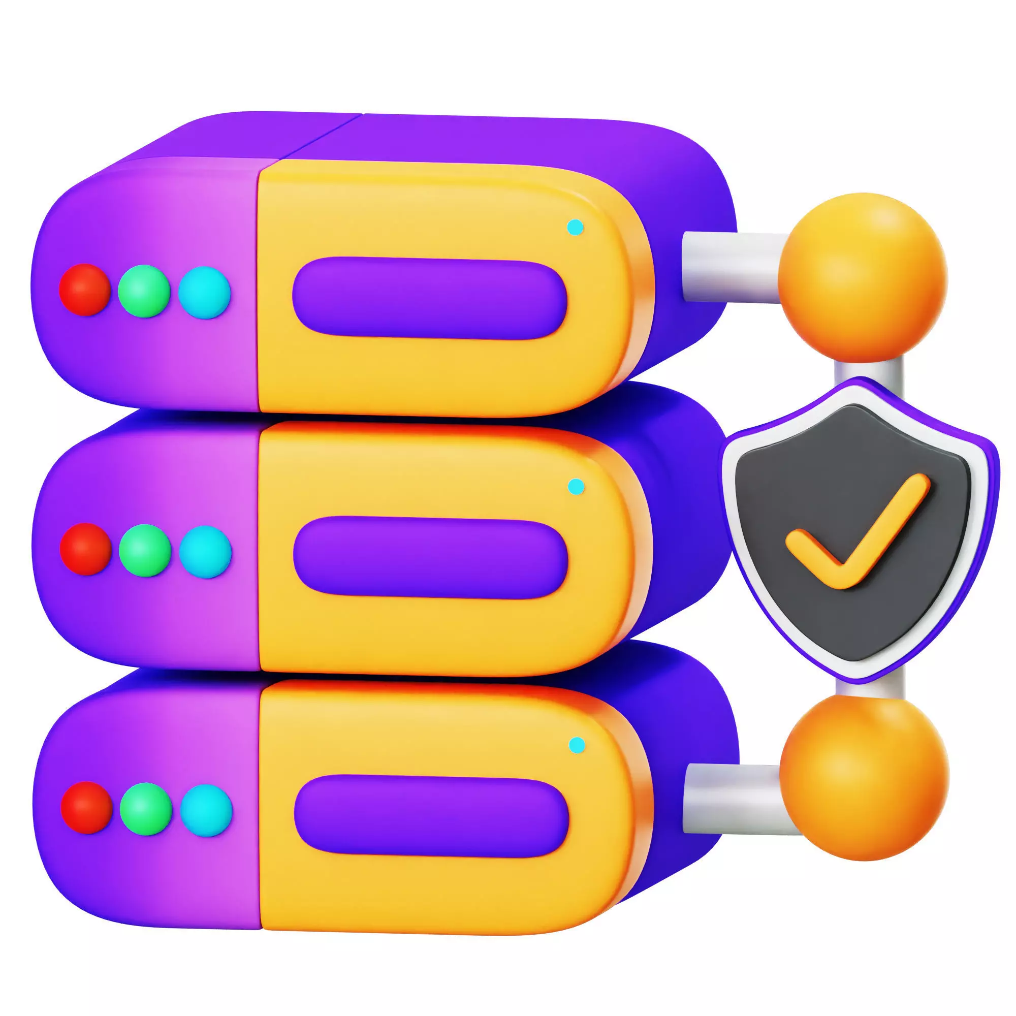 Server Security 3D Icon Low-poly 3D model_0
