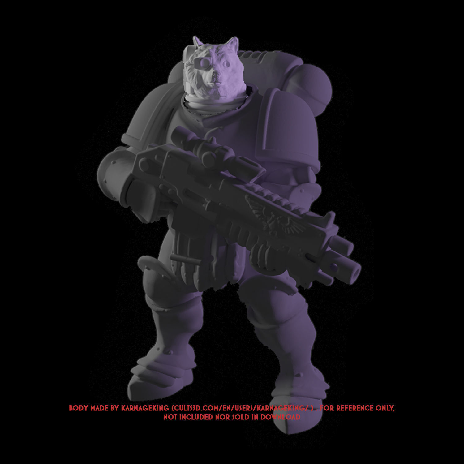 Doge Space Marine Head 3D model 3D printable | CGTrader