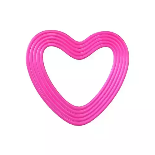 Line Heart Icon v1 001 Low-poly 3D model