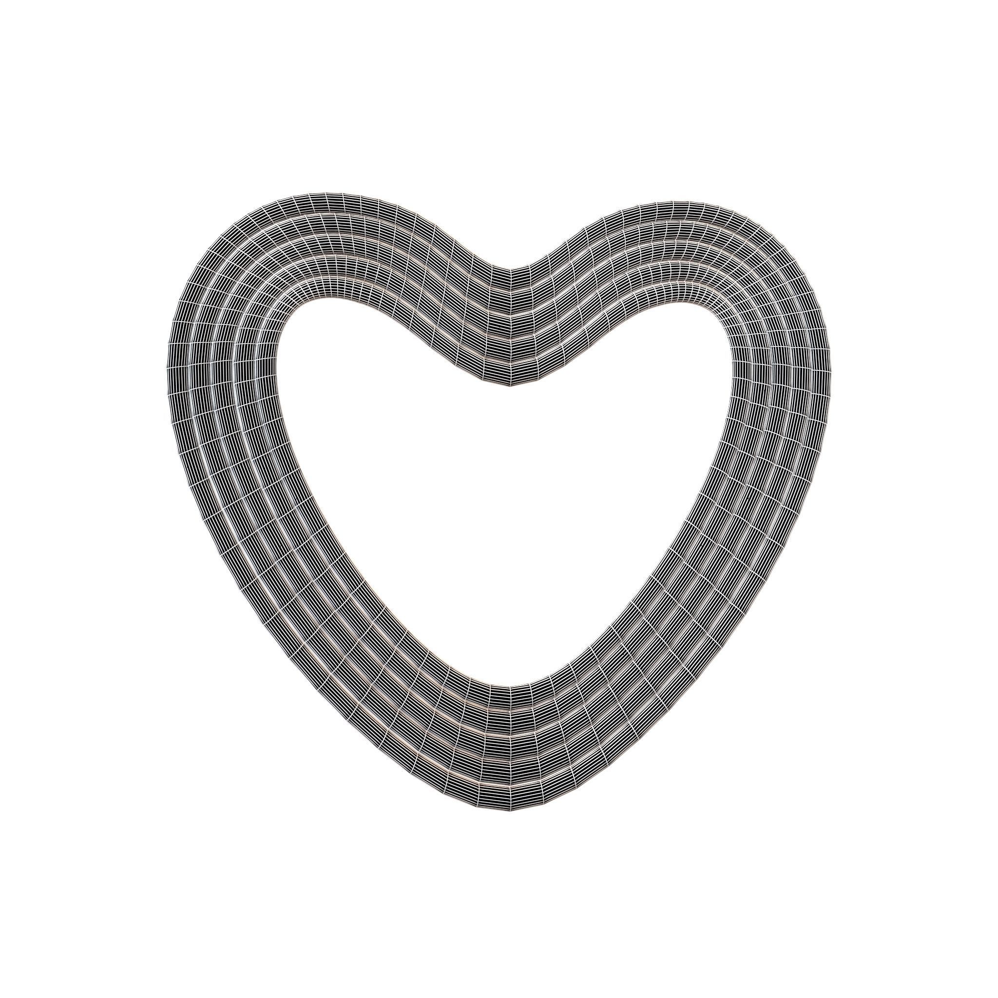Line Heart Icon v1 001 Low-poly 3D model_4