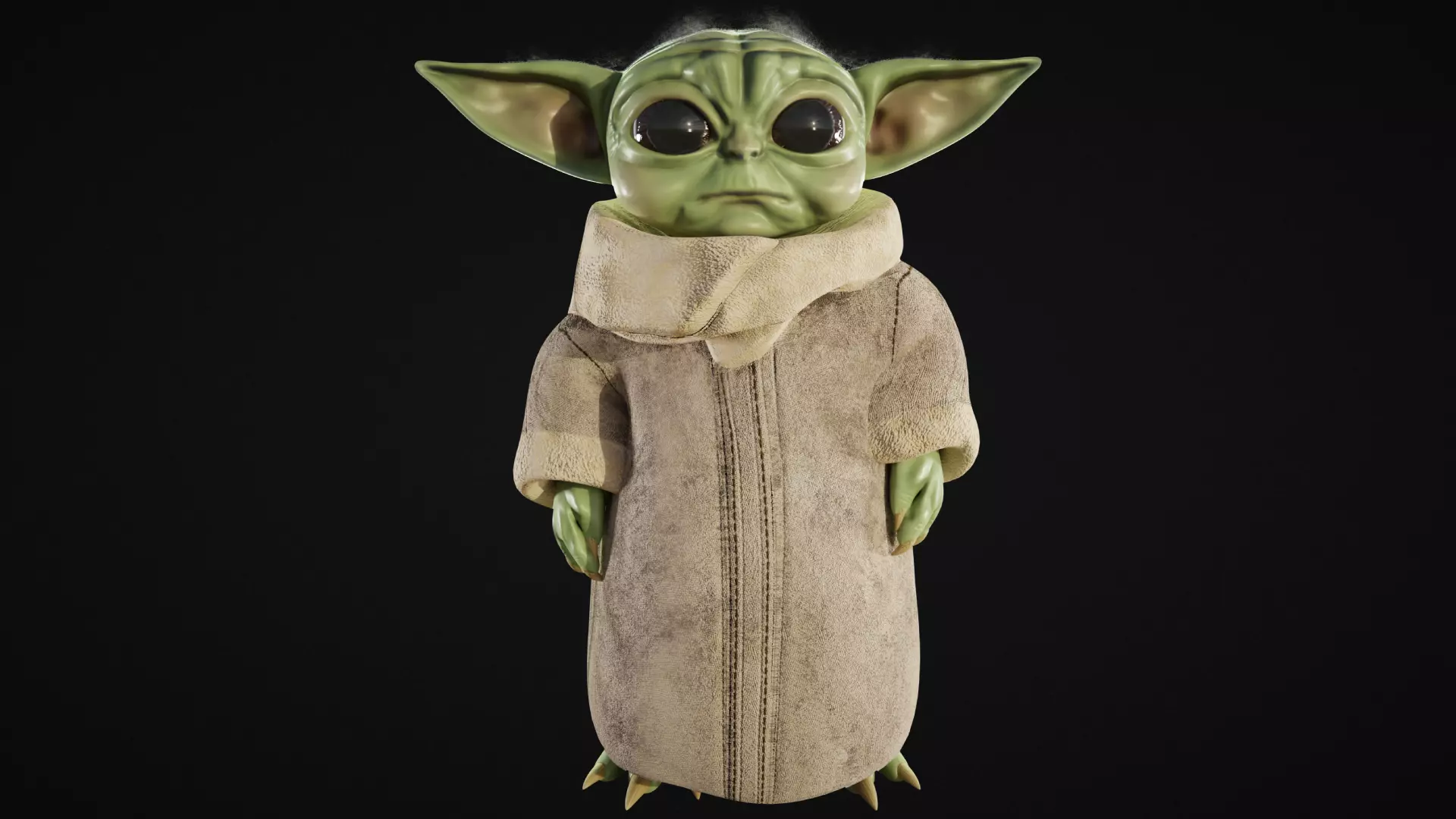 Grogu baby yoda Low-poly 3D model_0
