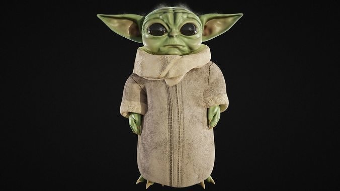 Grogu baby yoda Low-poly 3D model