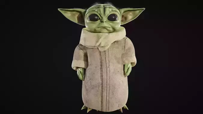 Grogu baby yoda Low-poly 3D model