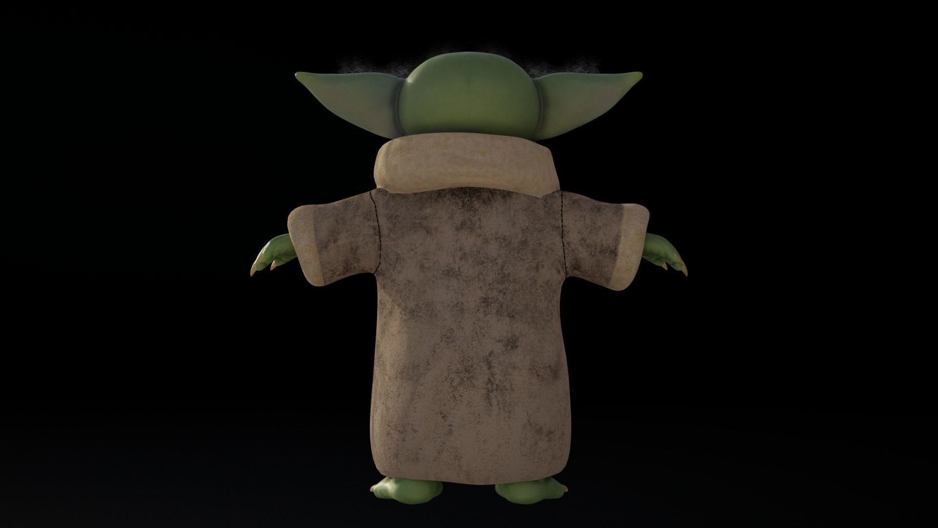 Grogu baby yoda Low-poly 3D model_4