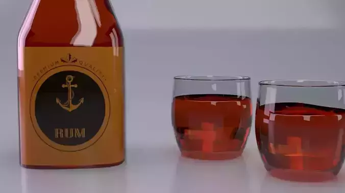 Rum Bottle 3d model 3D model