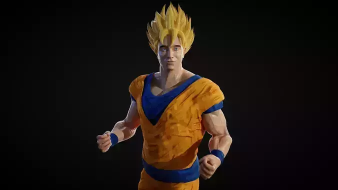 Goku Super Saiyan 1 Low-poly 3D model