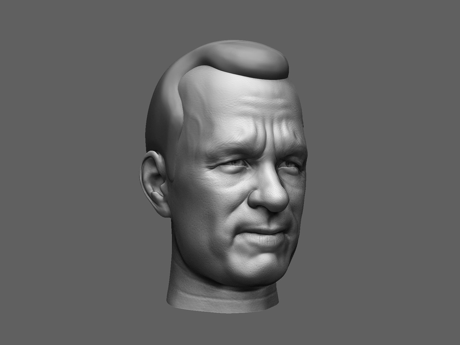 European male head sculpt 3D model_1