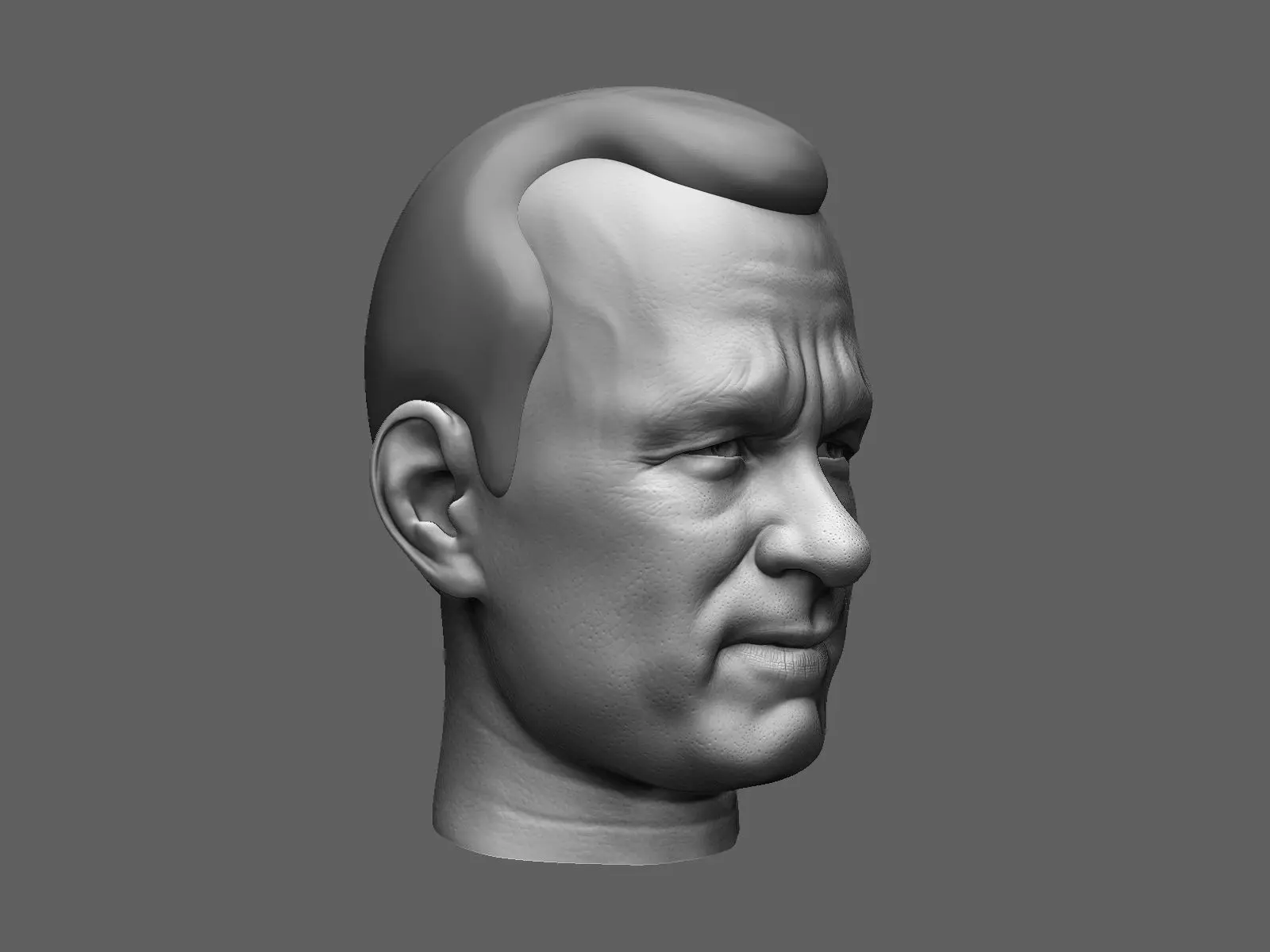 European male head sculpt 3D model_0