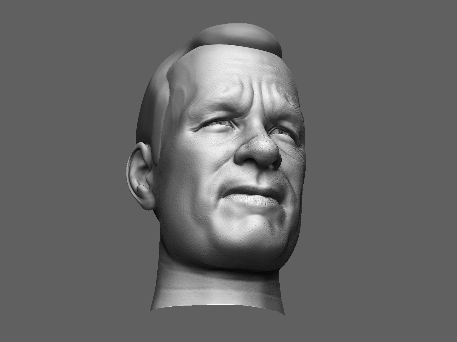 European male head sculpt 3D model_6