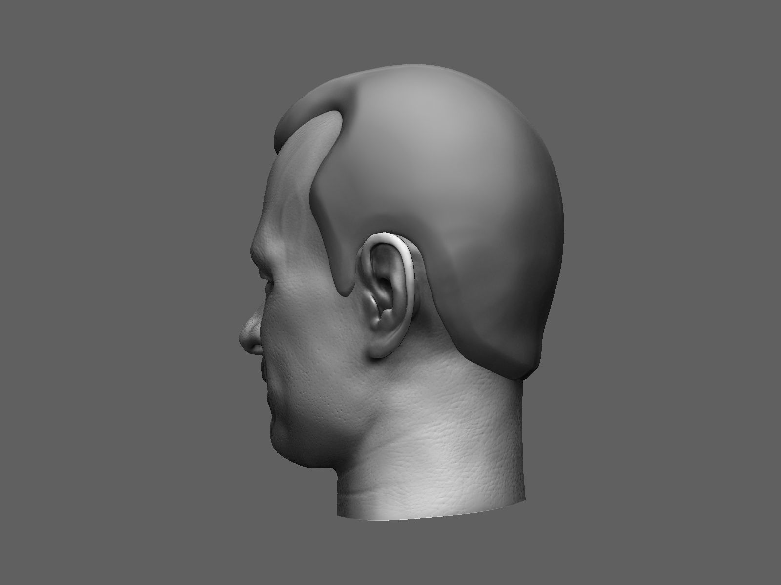 European male head sculpt 3D model_4