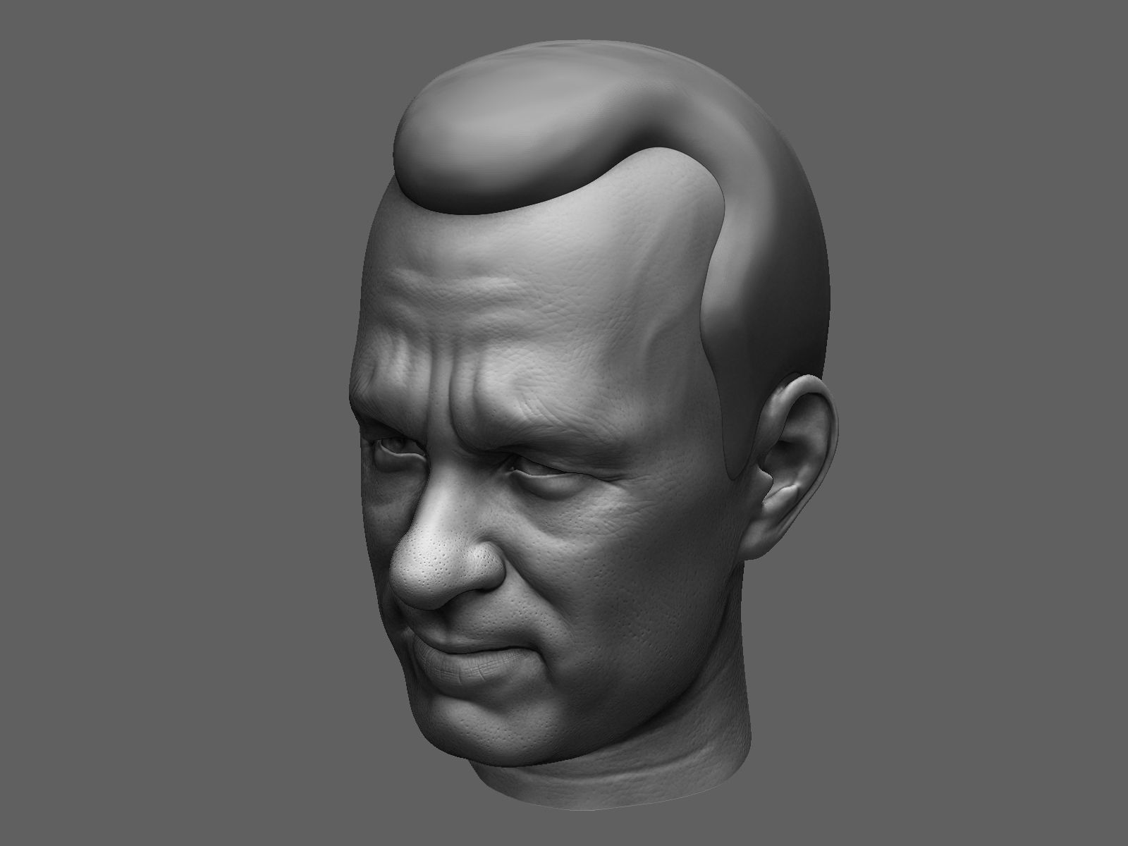 European male head sculpt 3D model_7